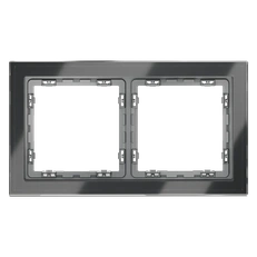 Изображение Рамка стеклянная VOLTUM S70 на 2 поста (графит, стекло)