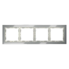 Изображение Рамка стеклянная VOLTUM S70 на 4 поста (сталь, стекло)