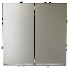 Изображение Выключатель встраиваемый VOLTUM S70 двухклавишный с подсветкой 10А (шелк)